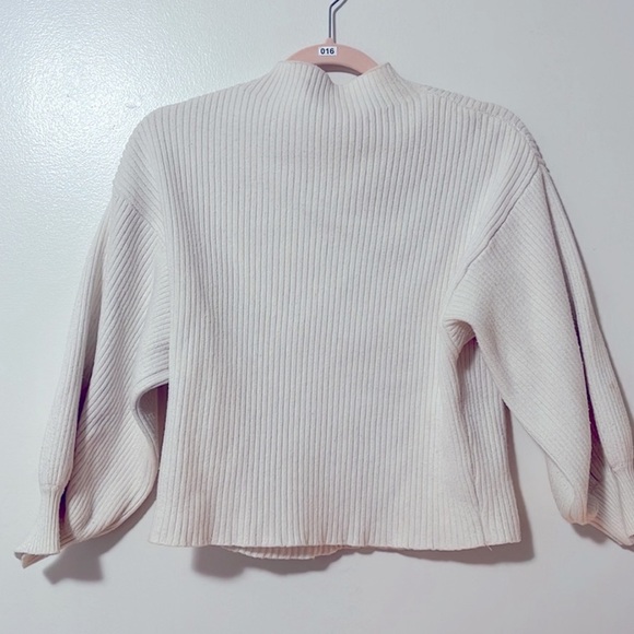 Line And Dot Chunky alder Mock Neck Ribbed Sweater Sz. S - Picture 2 of 4